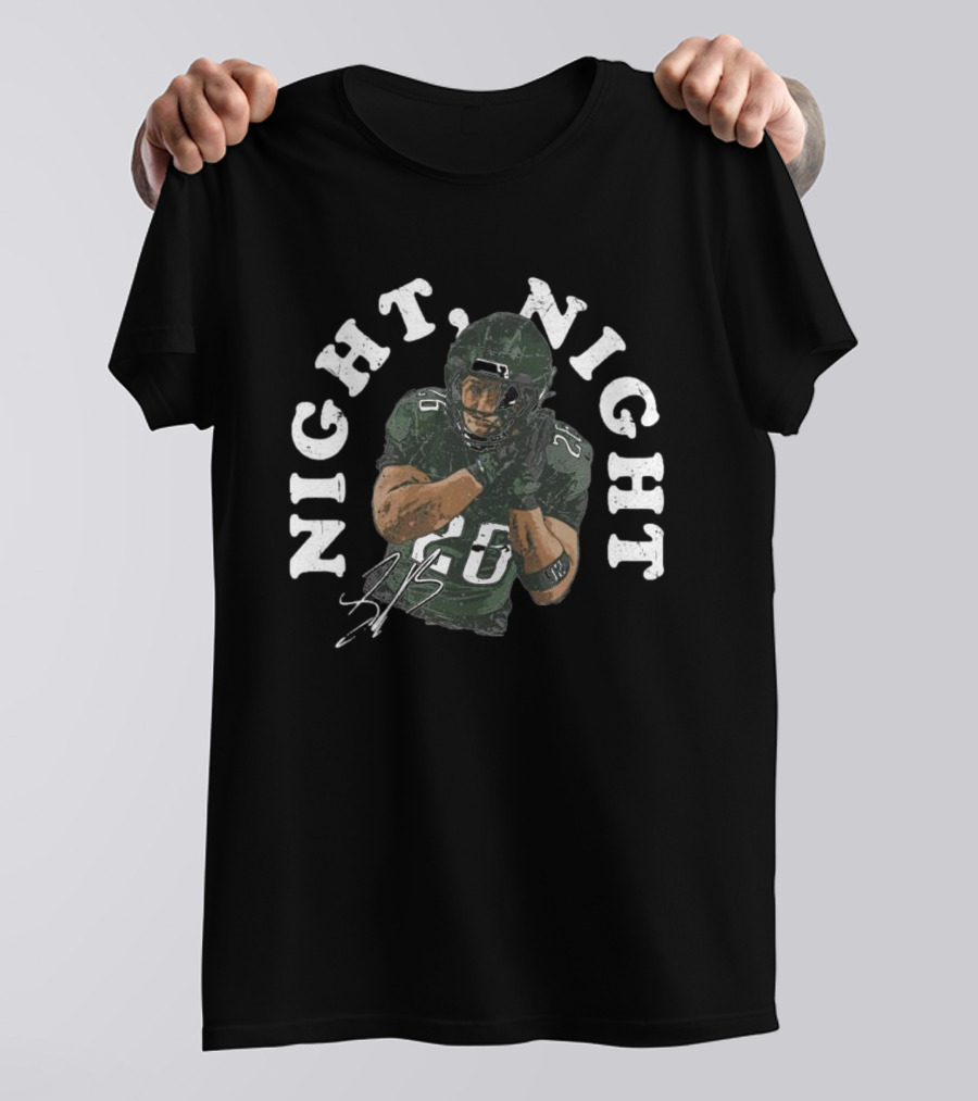 Saquon Barkley Night Night 26 Vintage Signature NFL Football Graphic T-Shirt