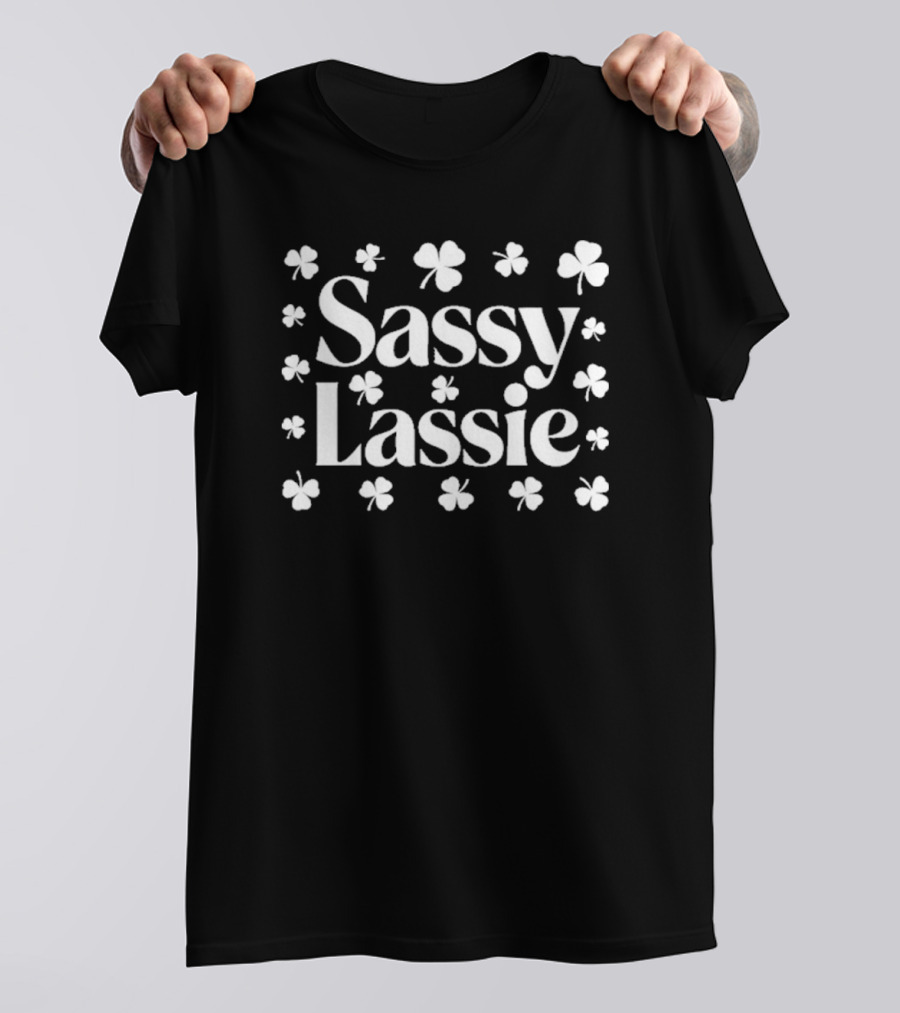 Sassy Lassie Shamrock Clover Pattern T-Shirt