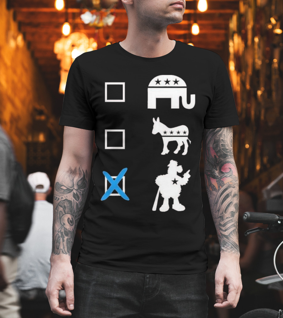 Schwarbocrat Philitical Aphiliation Elephant Donkey Duck Star Boxes T-Shirt