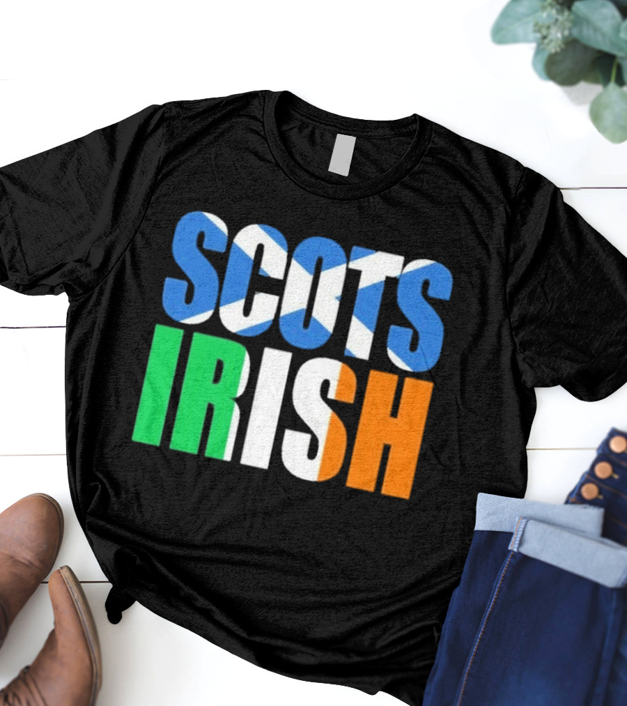 Scots Irish Flag Scottish Saltire Irish Tricolor T-Shirt