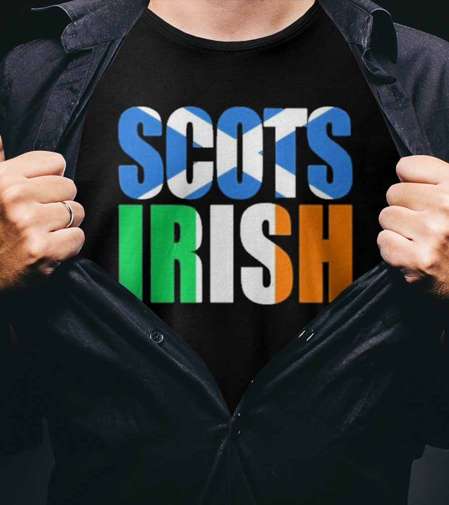 Scots Irish Flag Scottish Saltire Irish Tricolor T-Shirt