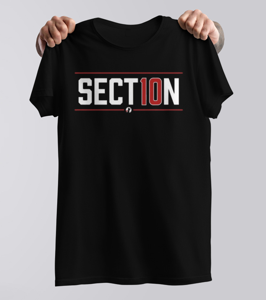 SECT10N Wordmark Red And White Text T-Shirt