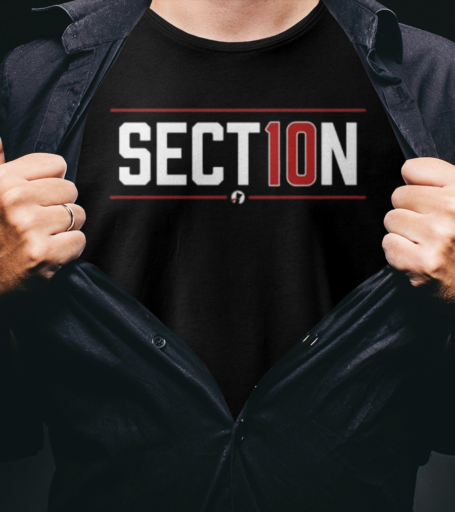 SECT10N Wordmark Red And White Text T-Shirt