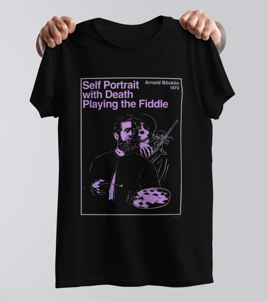 Self Portrait With Death Playing The Fiddle Arnold Böcklin 1872 T-Shirt