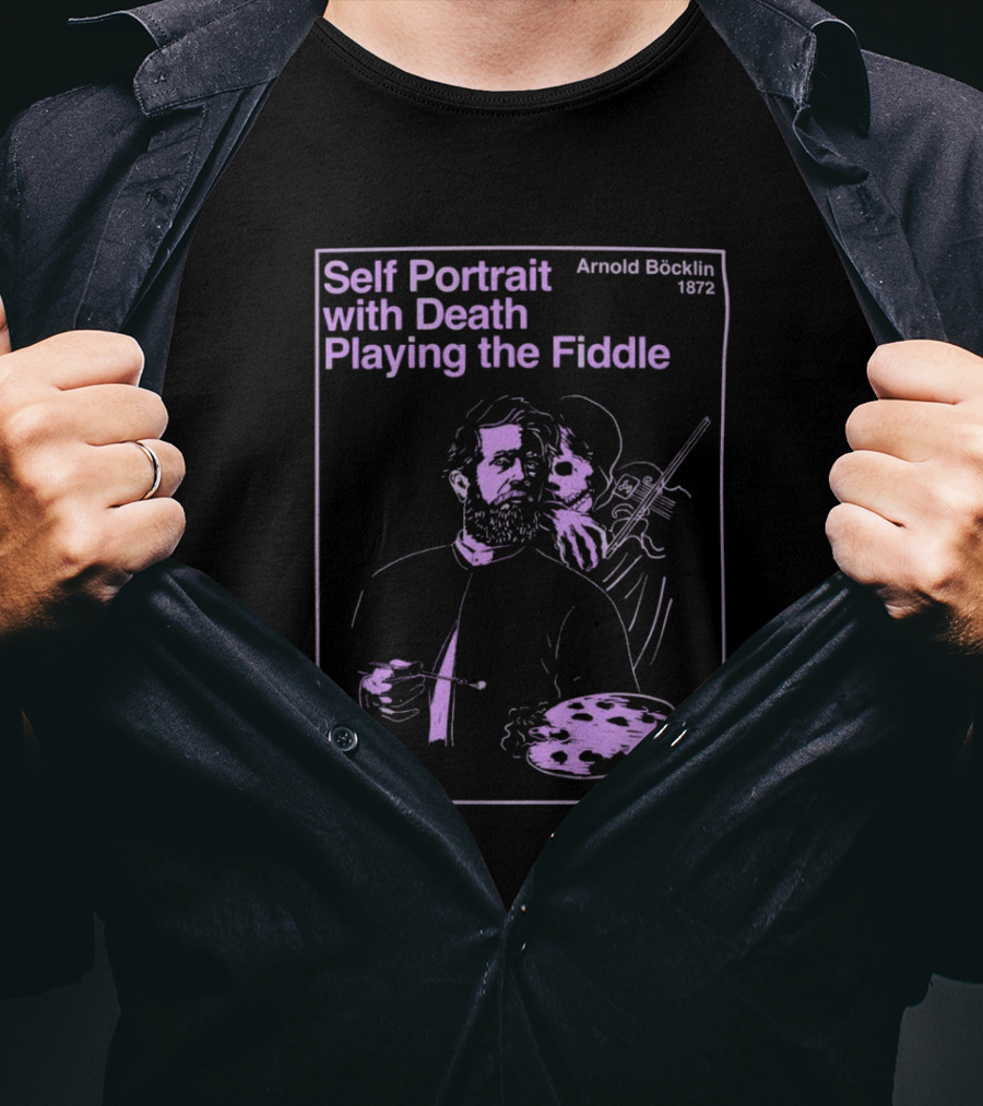 Self Portrait With Death Playing The Fiddle Arnold Böcklin 1872 T-Shirt