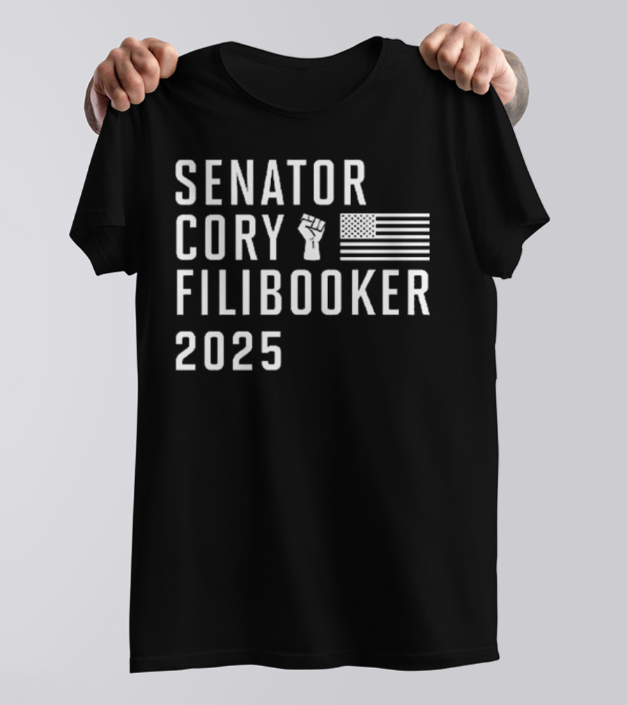 Senator Cory Filibooker 2025 Fist Flag T-Shirt