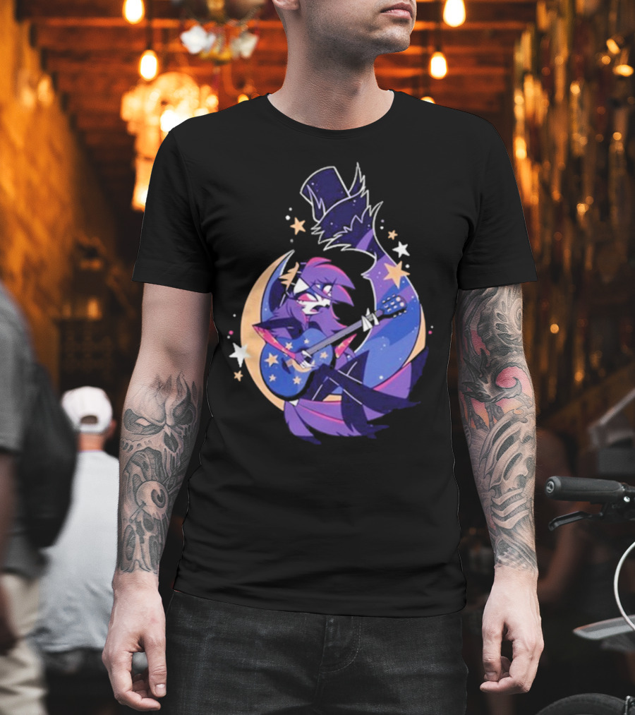 Sharkrobot I Will Be Okay Celestial Guitarist Fox In Top Hat With Stars And Moon T-Shirt