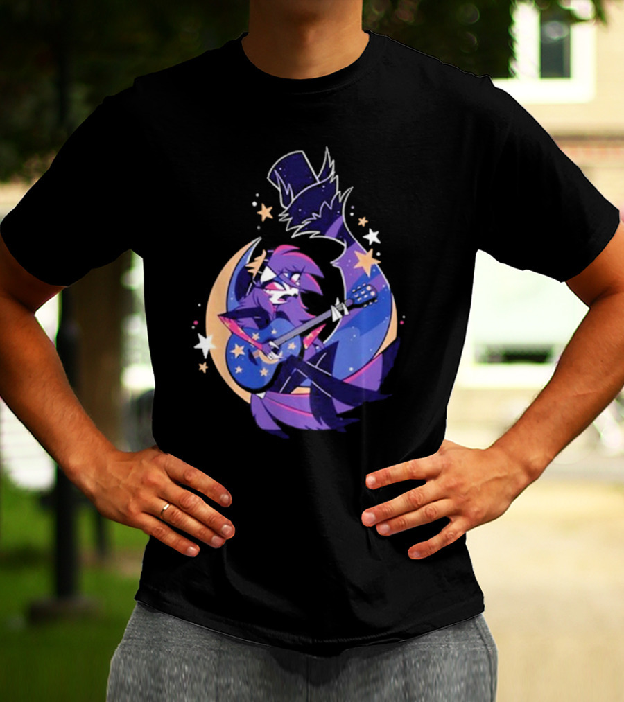 Sharkrobot I Will Be Okay Celestial Guitarist Fox In Top Hat With Stars And Moon T-Shirt