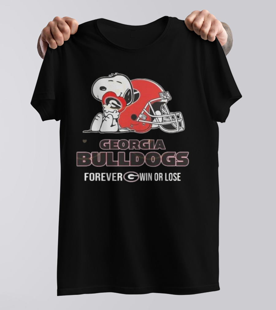 Georgia Bulldogs Snoopy Forever Win Or Lose T-Shirt