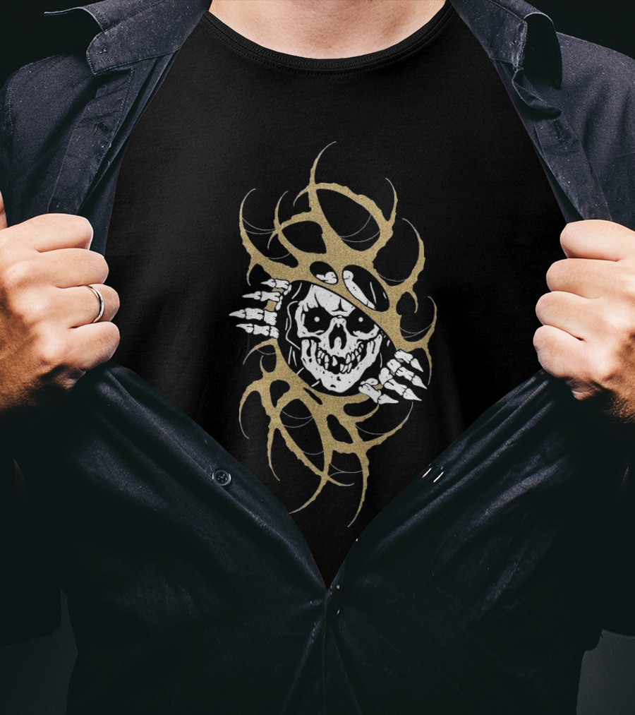 Sin X Kyle Grand Skeleton Claws Breaking Through Ribcage T-Shirt