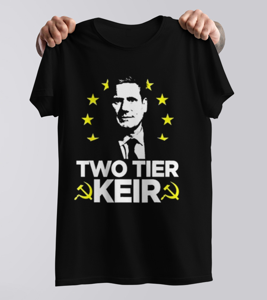 Euro Stars Circle Face Two Tier Keir Hammer Sickle T-Shirt