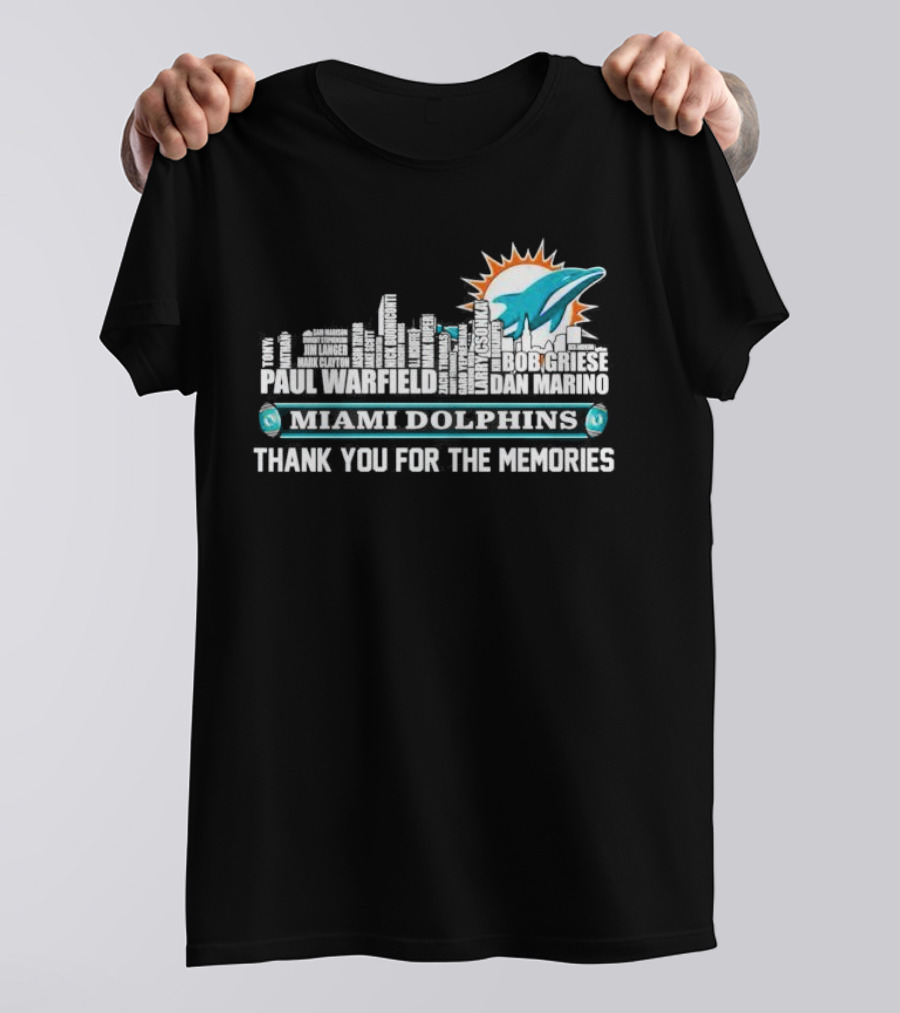 Skyline Miami Dolphins Limited Edition Thank You For The Memories T-Shirt