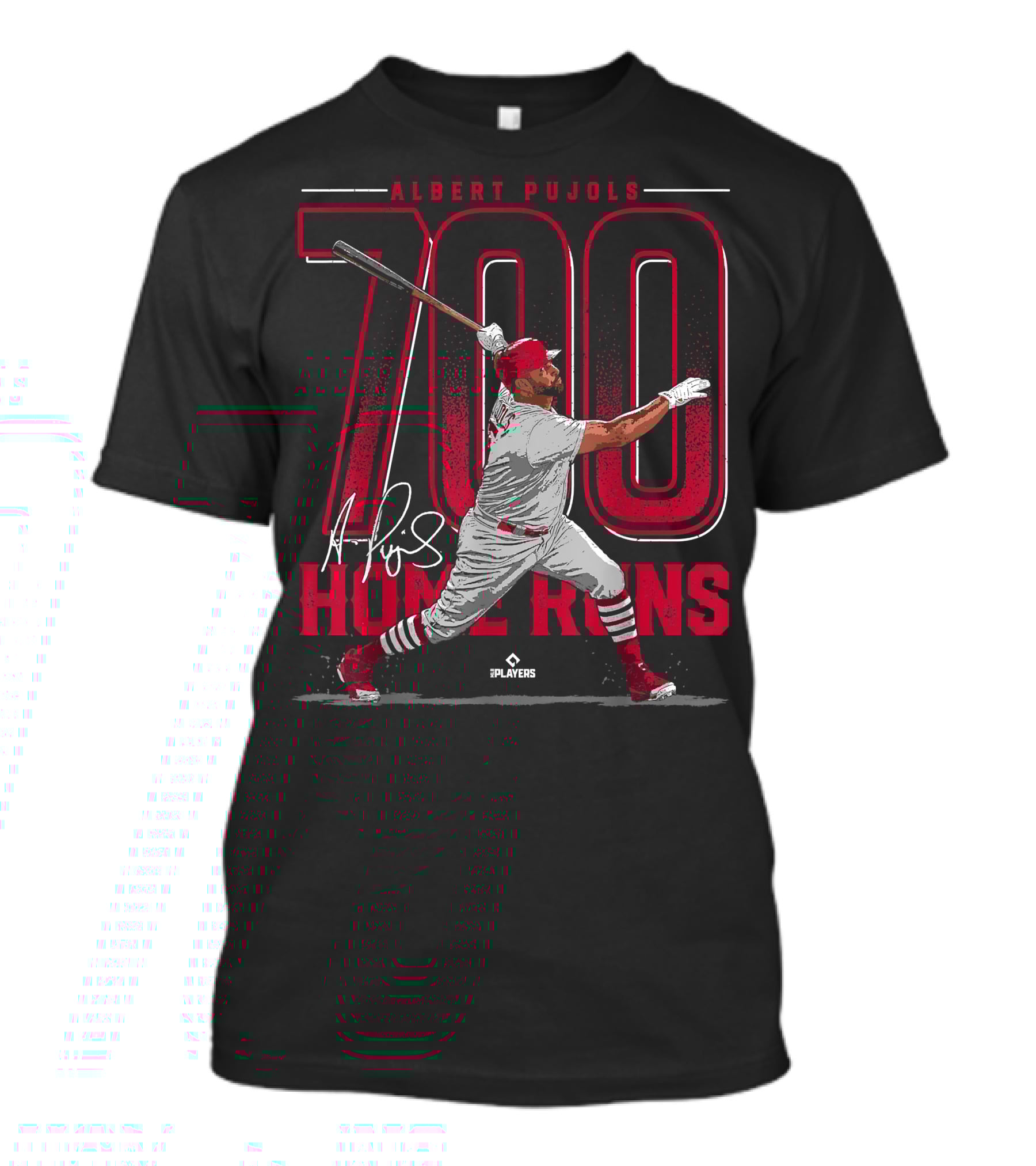 Albert Pujols 700 Home Runs St Louis Baseball MLBPA Players T-Shirt