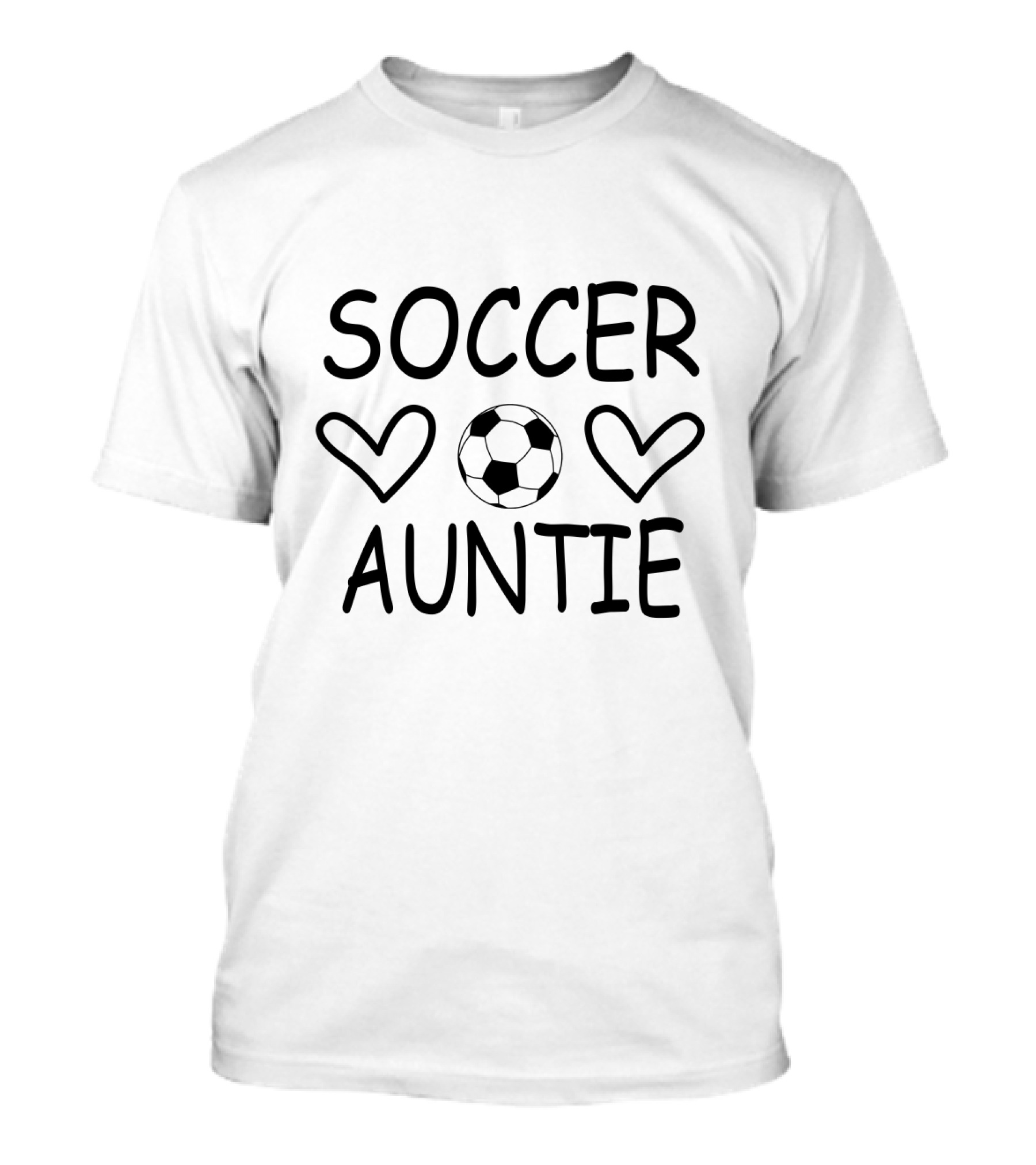Soccer Auntie Heart Love Soccer Ball T-Shirt