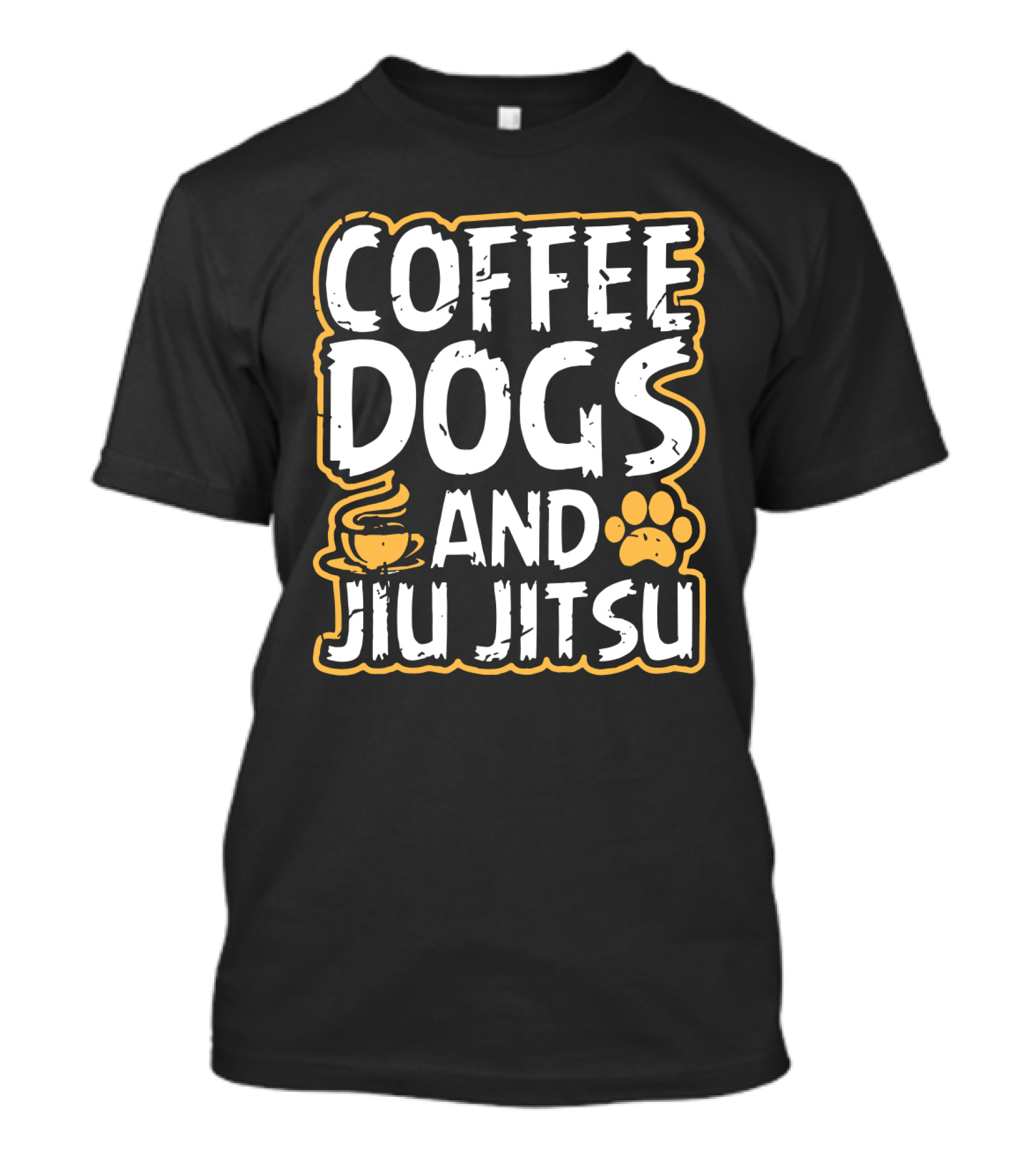 Coffee Dogs And Jiu Jitsu With Coffee Cup And Paw Prints T-Shirt