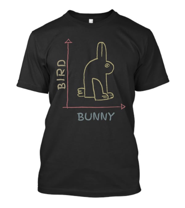 Bird Bunny Optical Illusion Diagram T-Shirt