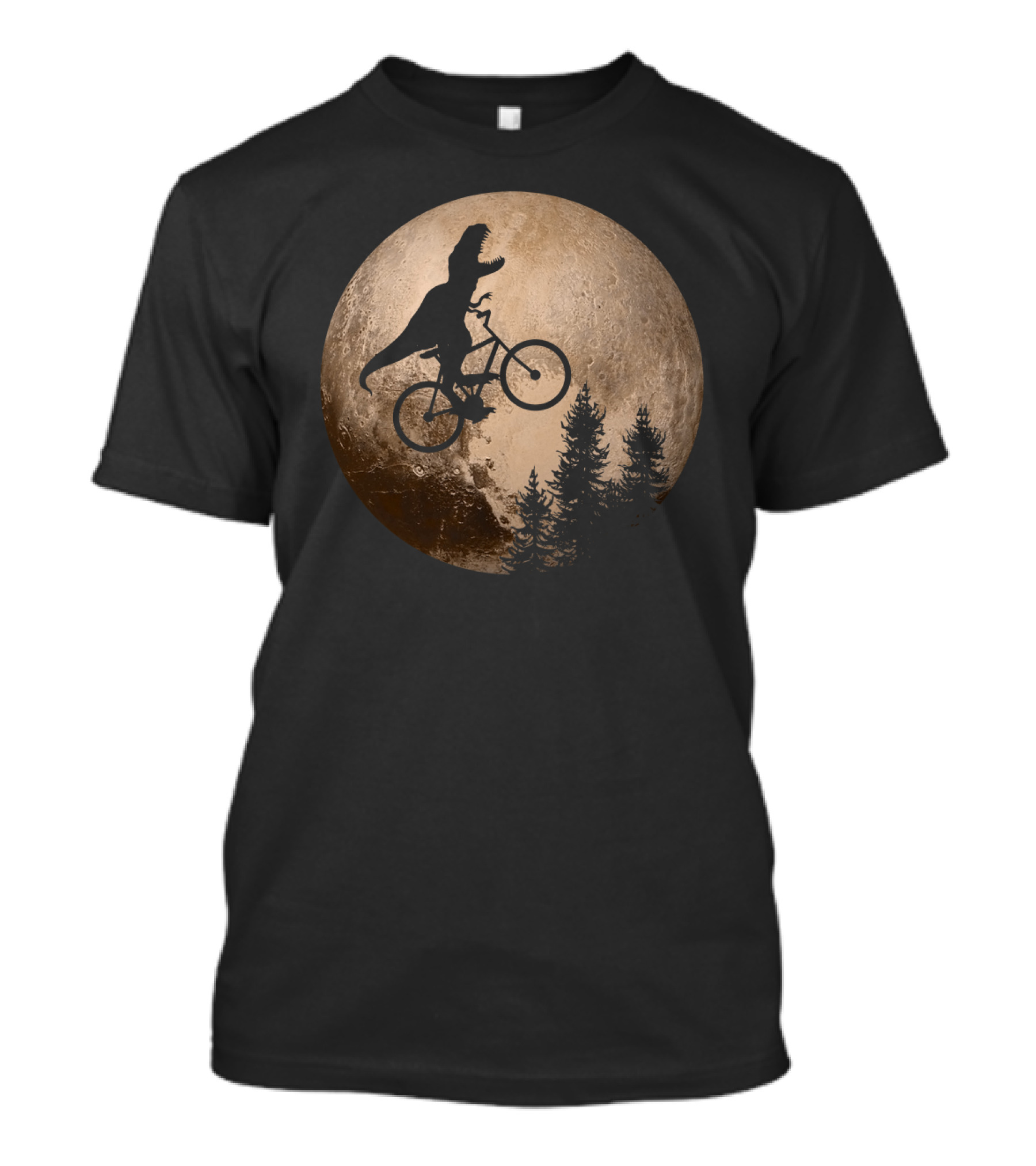 T Rex Riding A Bicycle Across Pluto T-Shirt