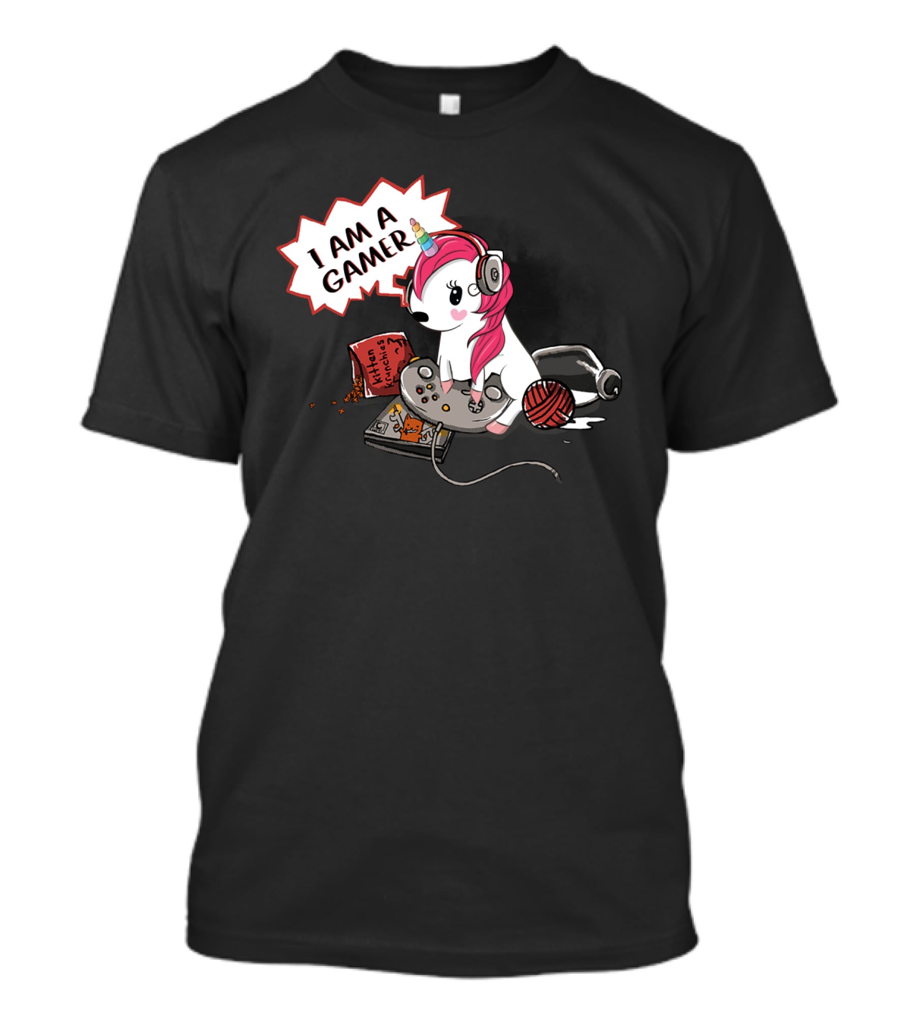 I Am A Gamer Unicorn Headset Controller Fantasy Adventure T-Shirt