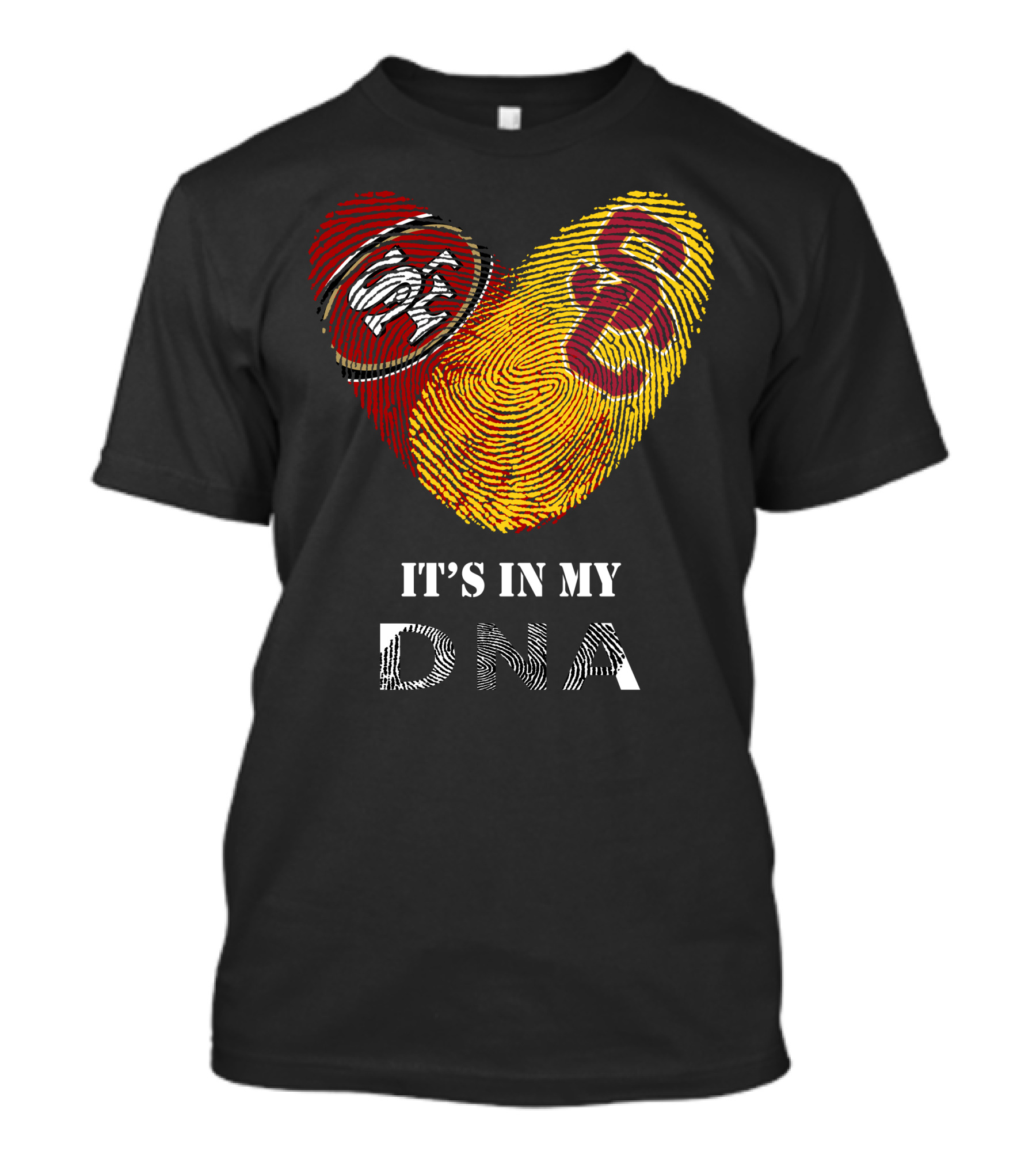 49Ers USC Trojans DNA Fingerprint Heart T-Shirt