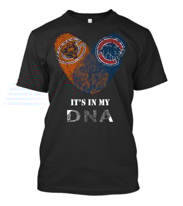 Chicago Bears Cubs It's In My Dna Fingerprint Heart T-Shirt