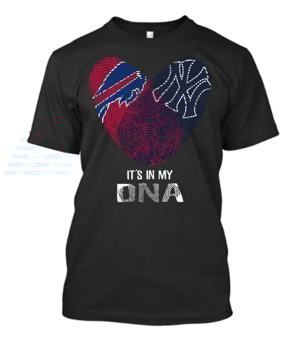 Bills Yankees It's In My DNA Fingerprint Heart T-Shirt