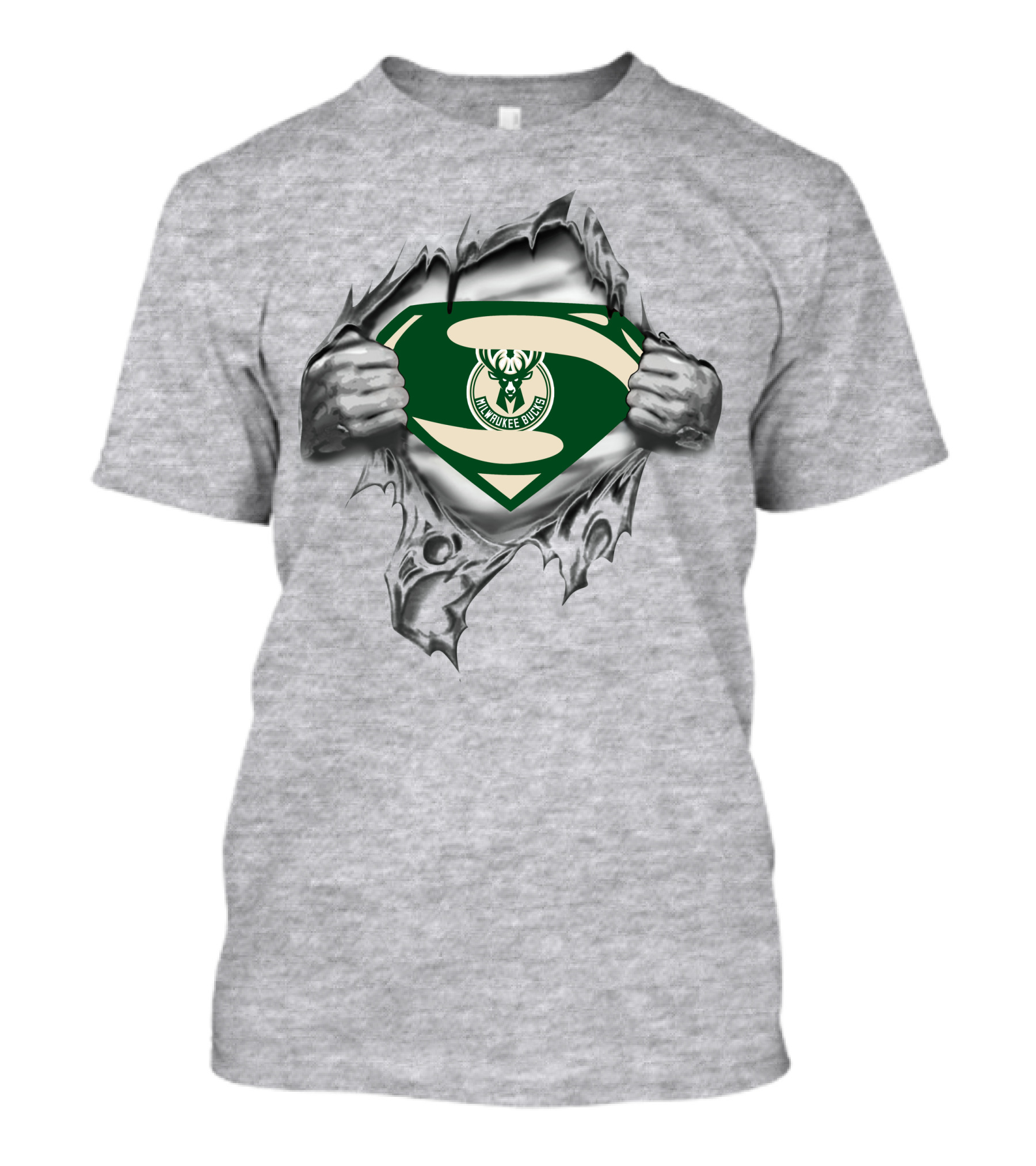 Milwaukee Bucks Superman Logo With Iconic Shield T-Shirt
