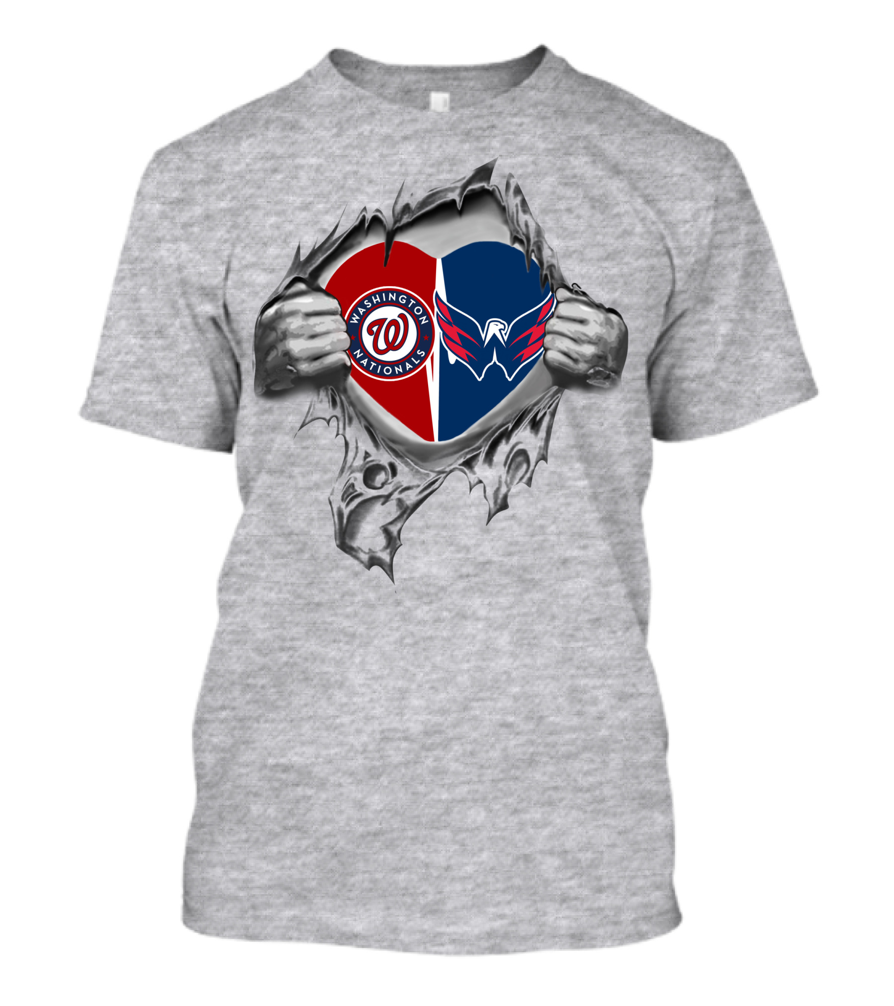 Washington Nationals Capitals Heart Logo Fusion T-Shirt
