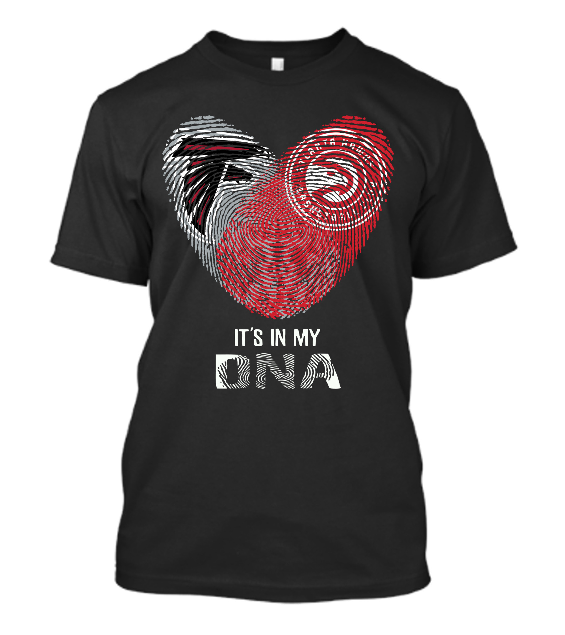 Falcons Atlanta Hawks Fingerprint It's In My Dna T-Shirt