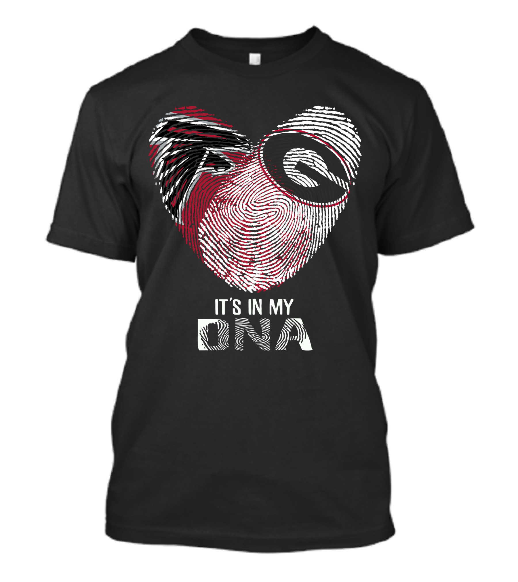 Falcons Bulldogs Heart It's In My Dna Fingerprint T-Shirt