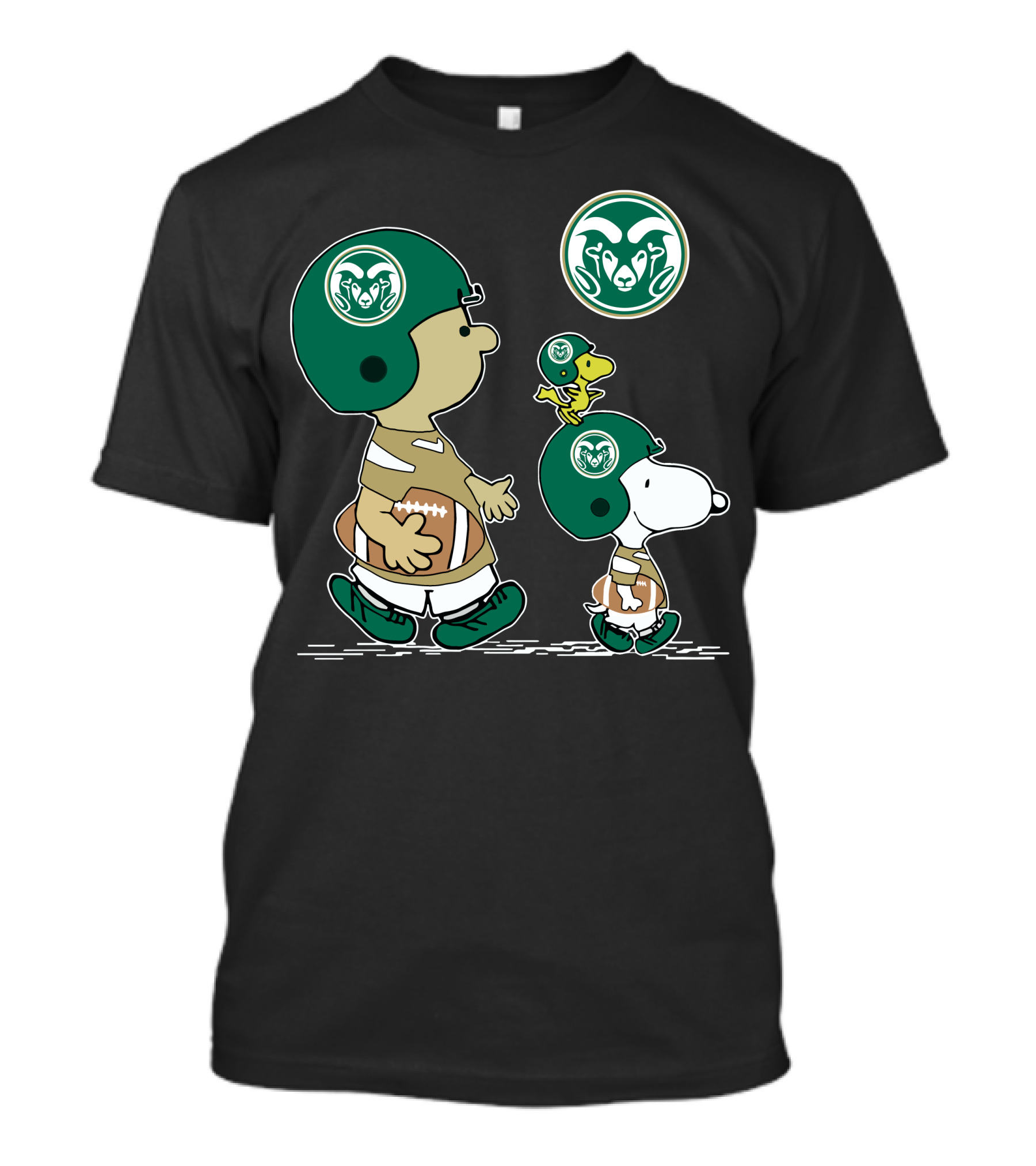 Colorado State Rams Football Snoopy And Woodstock Team Helmet T-Shirt