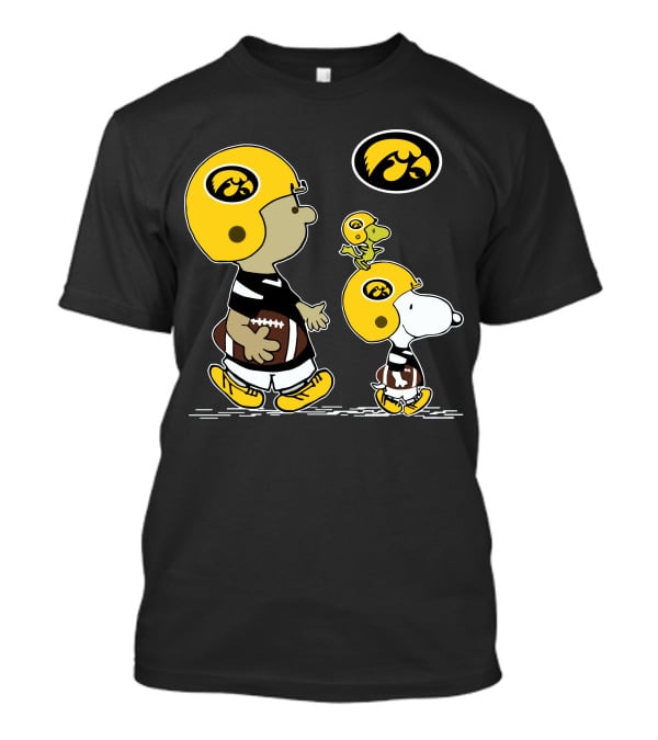 Iowa Hawkeyes Snoopy Football Peanuts Characters With Helmets T-Shirt