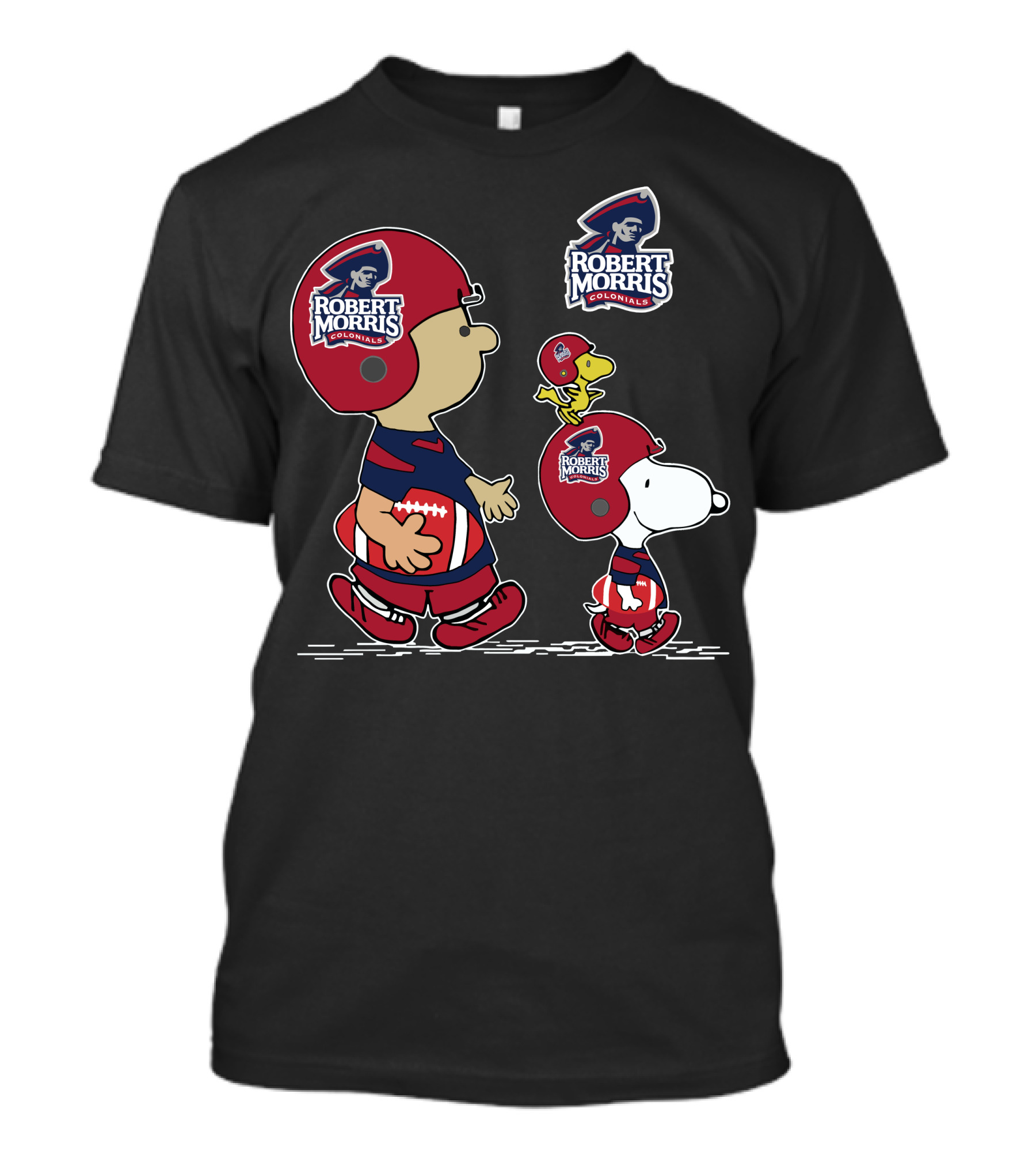 Robert Morris Colonials Snoopy Football Helmet T-Shirt