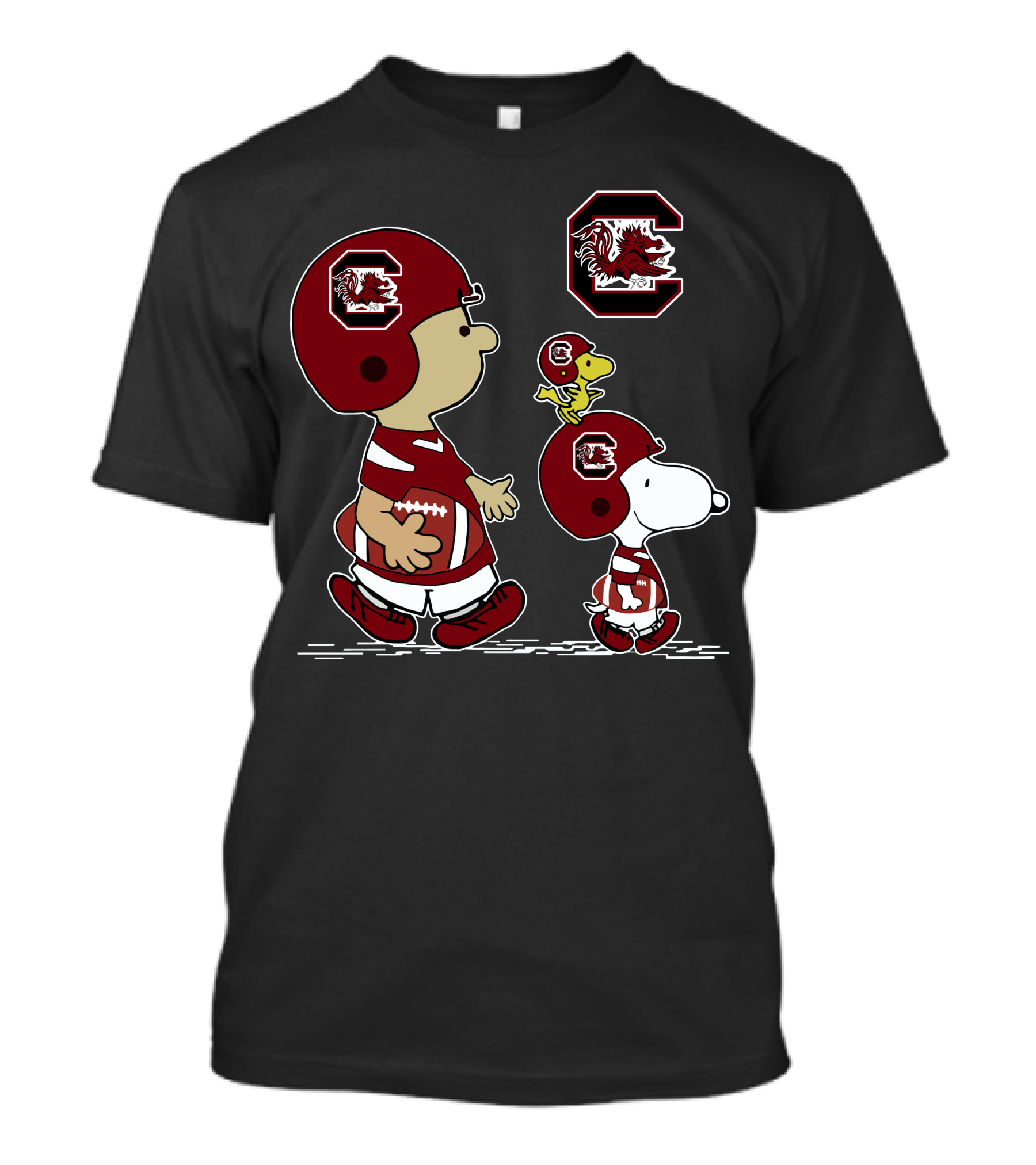 South Carolina Gamecocks Charlie Brown Snoopy Woodstock Football T-Shirt