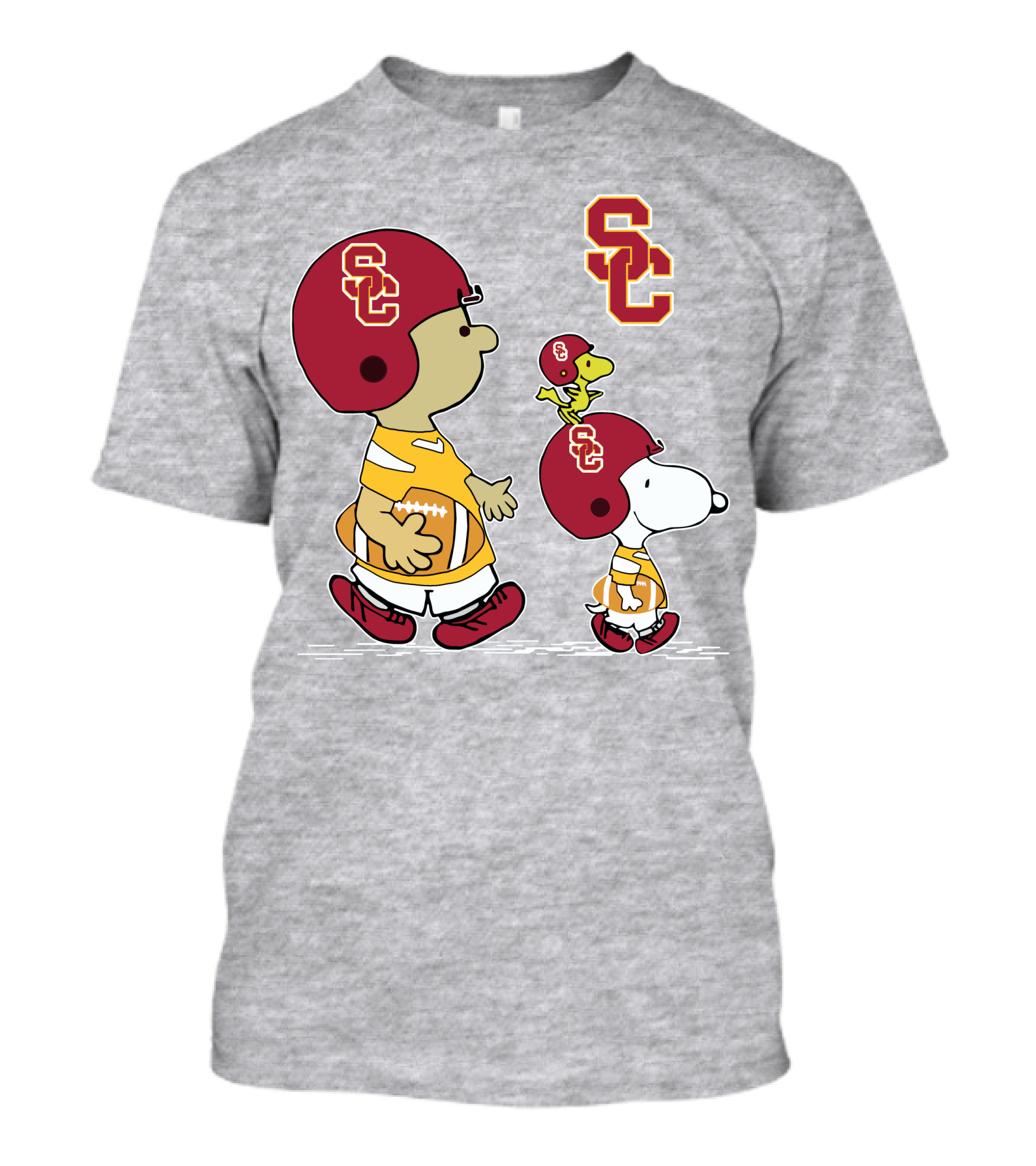 USC Trojans Snoopy Charlie Brown Woodstock Football Helmets T-Shirt