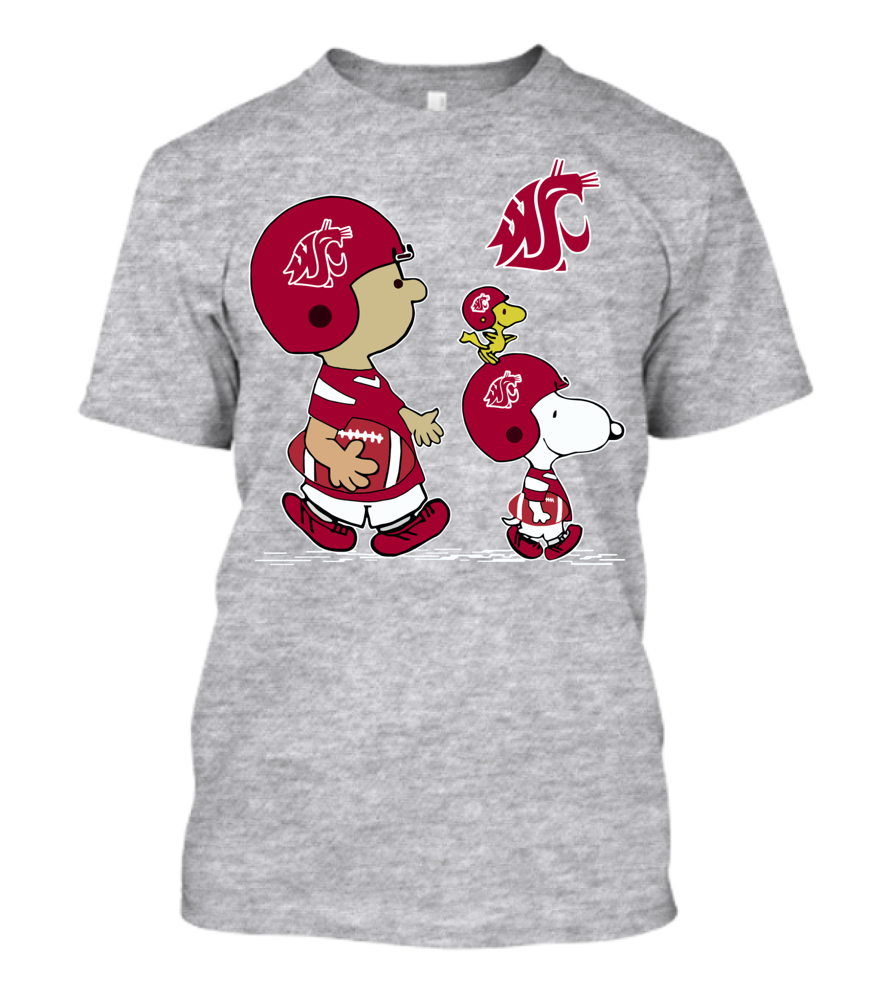Washington State Cougars Snoopy Football Peanuts T-Shirt