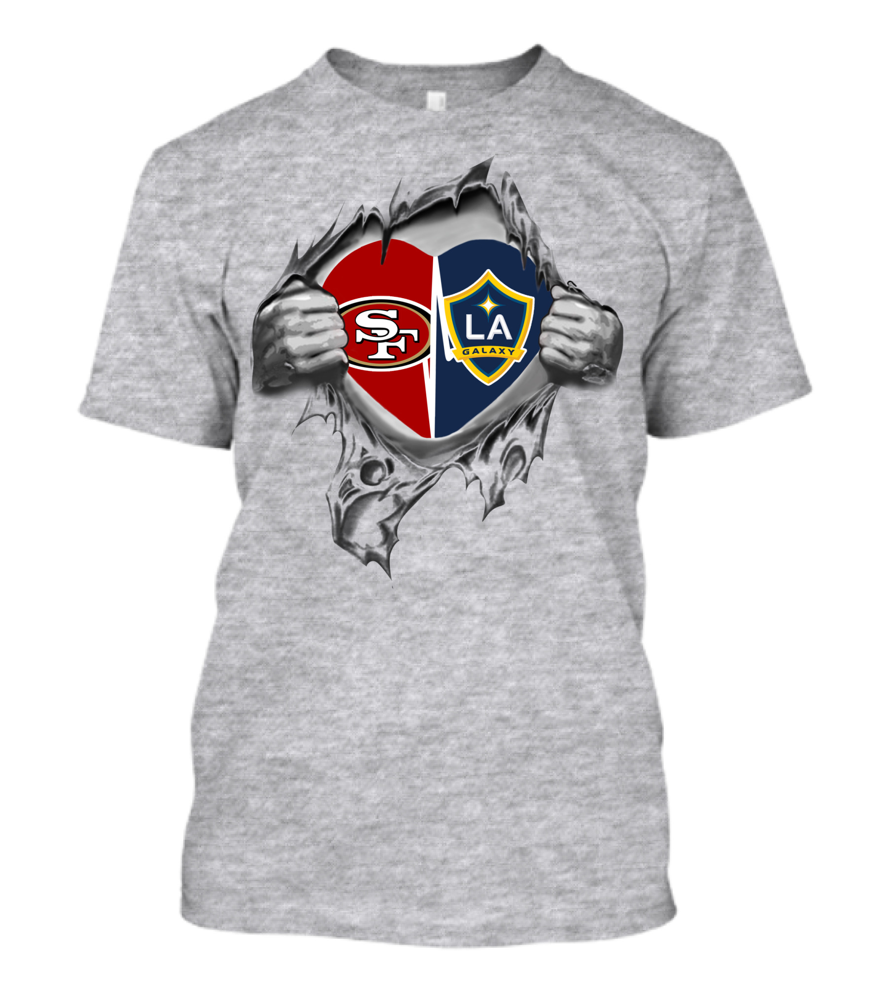 SF 49Ers LA Galaxy Heart Emblem T-Shirt