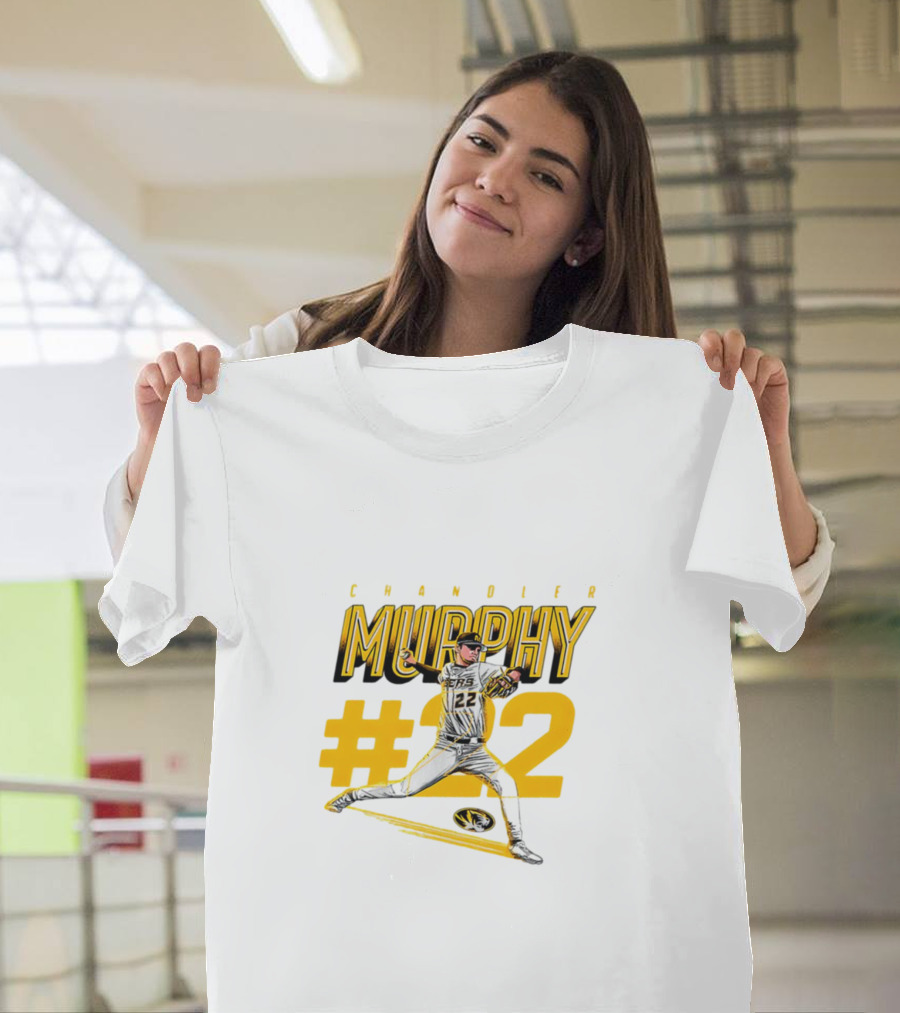 Chandler Murphy Missouri NCAA Baseball #22 Player Action T-Shirt
