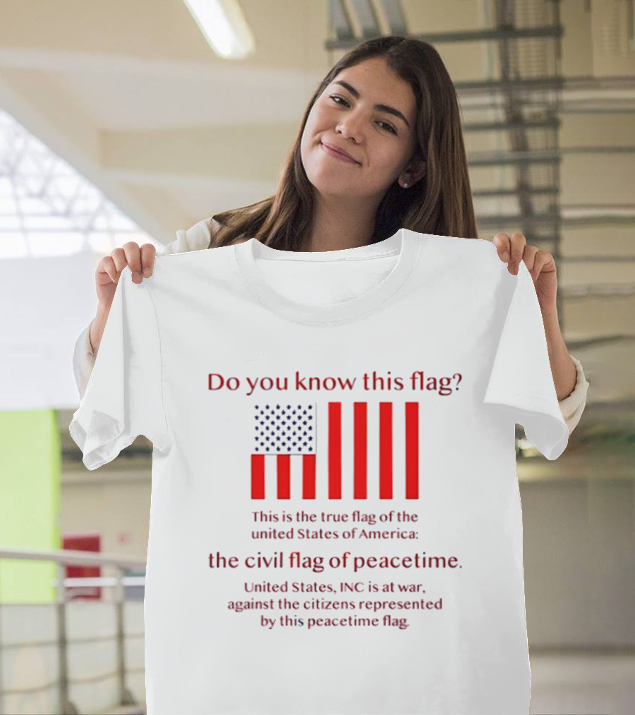 Do You Know This Flag True Flag Of The United States Civil Flag Of Peacetime United States INC At War Against Citizens T-Shirt