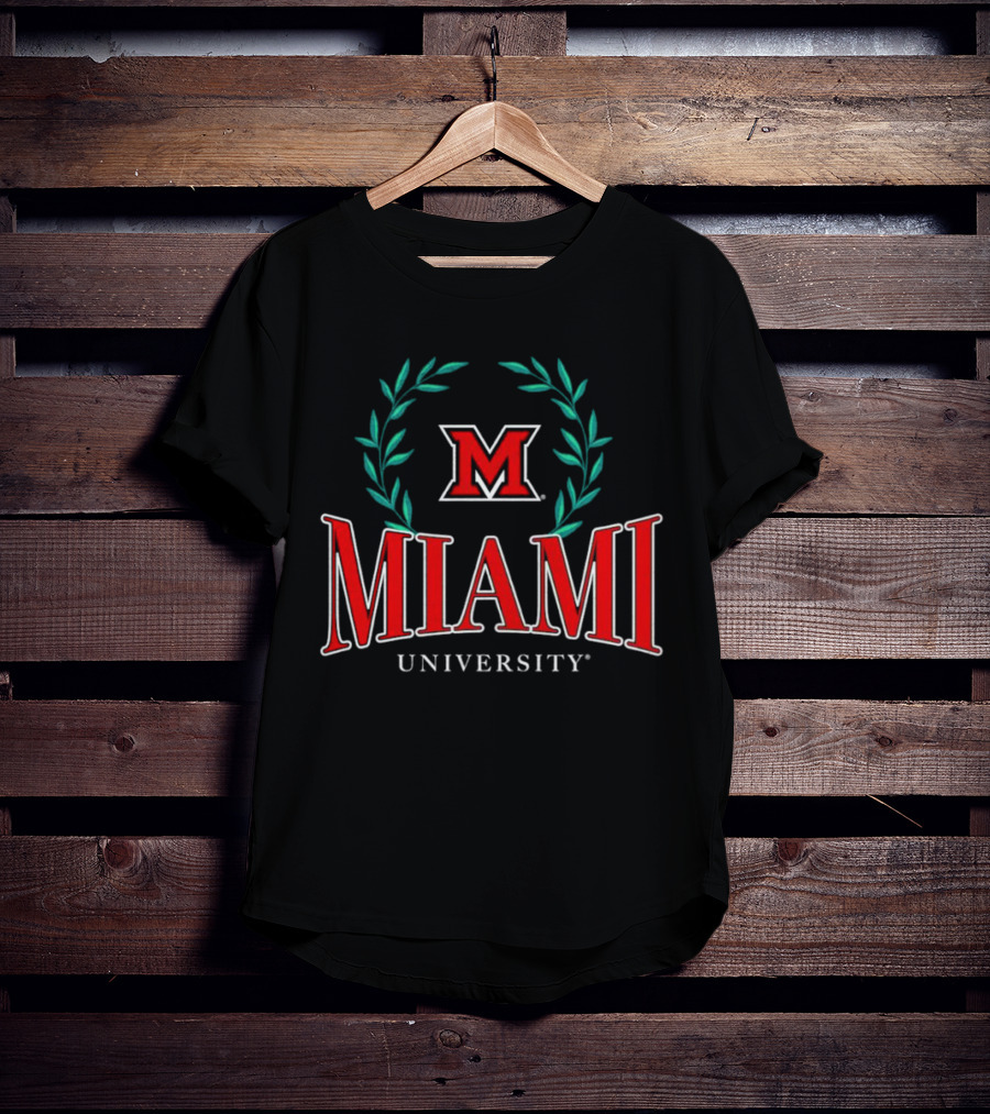 Miami University Red M Laurels Emblem T-Shirt