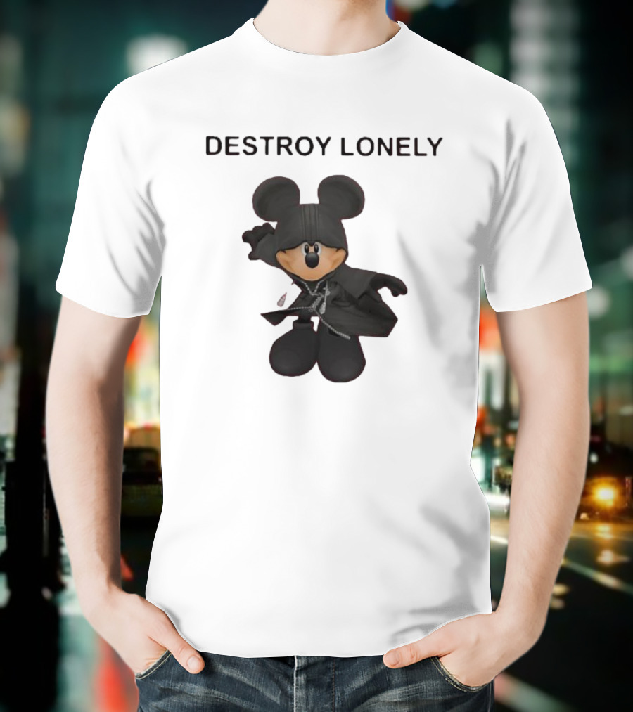 Destroy Lonely Mickey Mouse Black T-Shirt