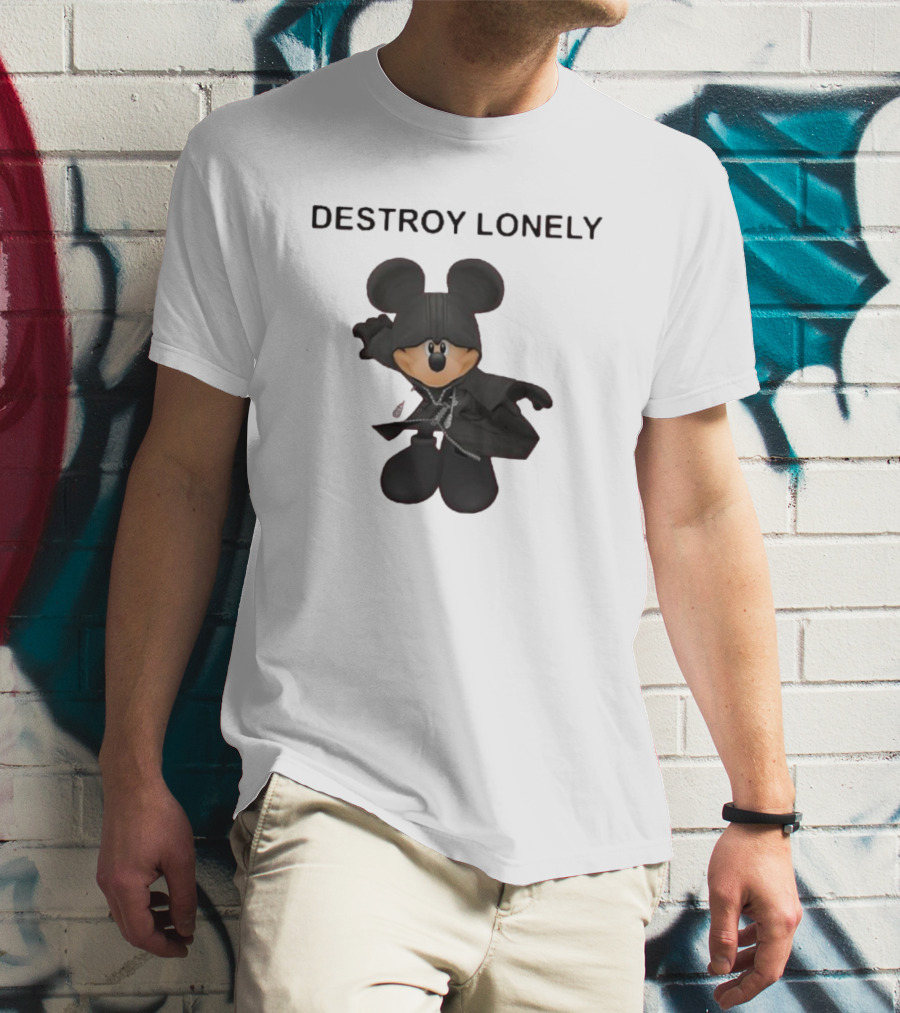 Destroy Lonely Mickey Mouse Black T-Shirt