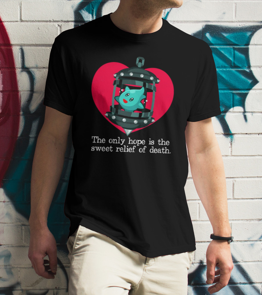 Sweet Relief Of Death With Heart And Caged Cute Ghost T-Shirt