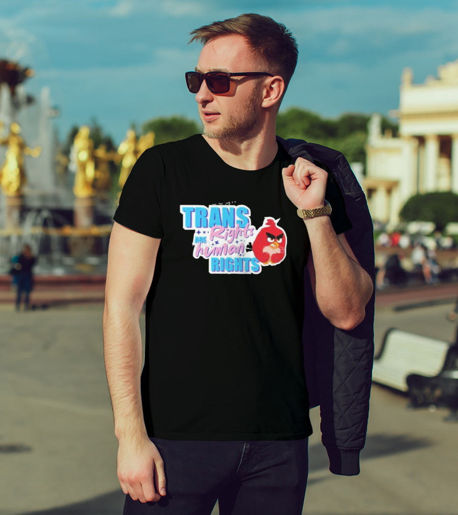 TRANS Rights Are Human RIGHTS Angry Bird T-Shirt