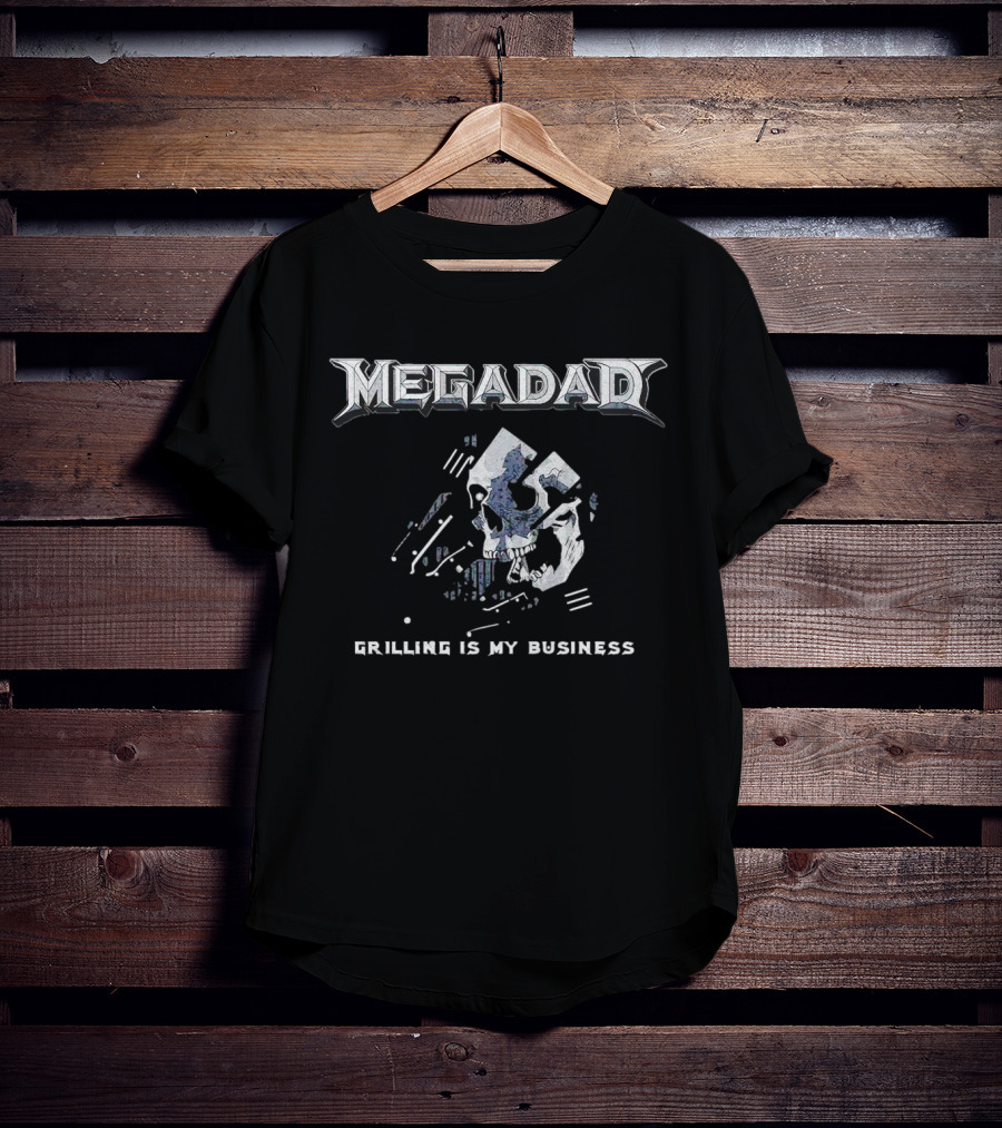 MegaDad Grilling Is My Business Skull T-Shirt