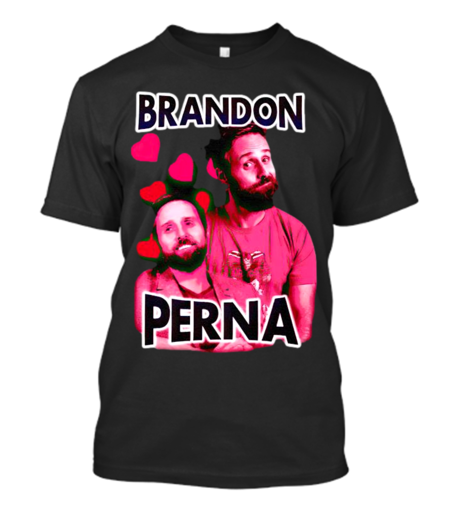 Brandon Perna Heart Icons Red Shirt Pose T-Shirt