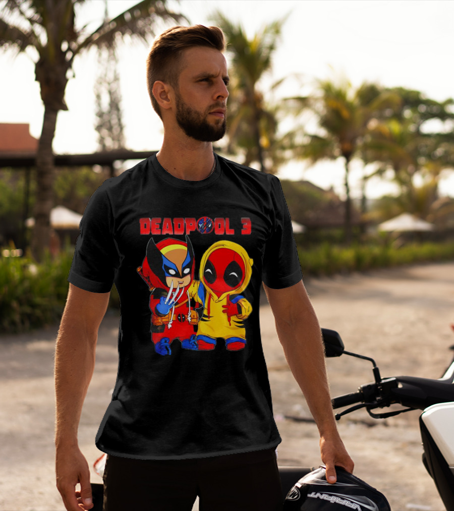 Deadpool 3 Wolverine And Deadpool Cartoon Characters T-Shirt
