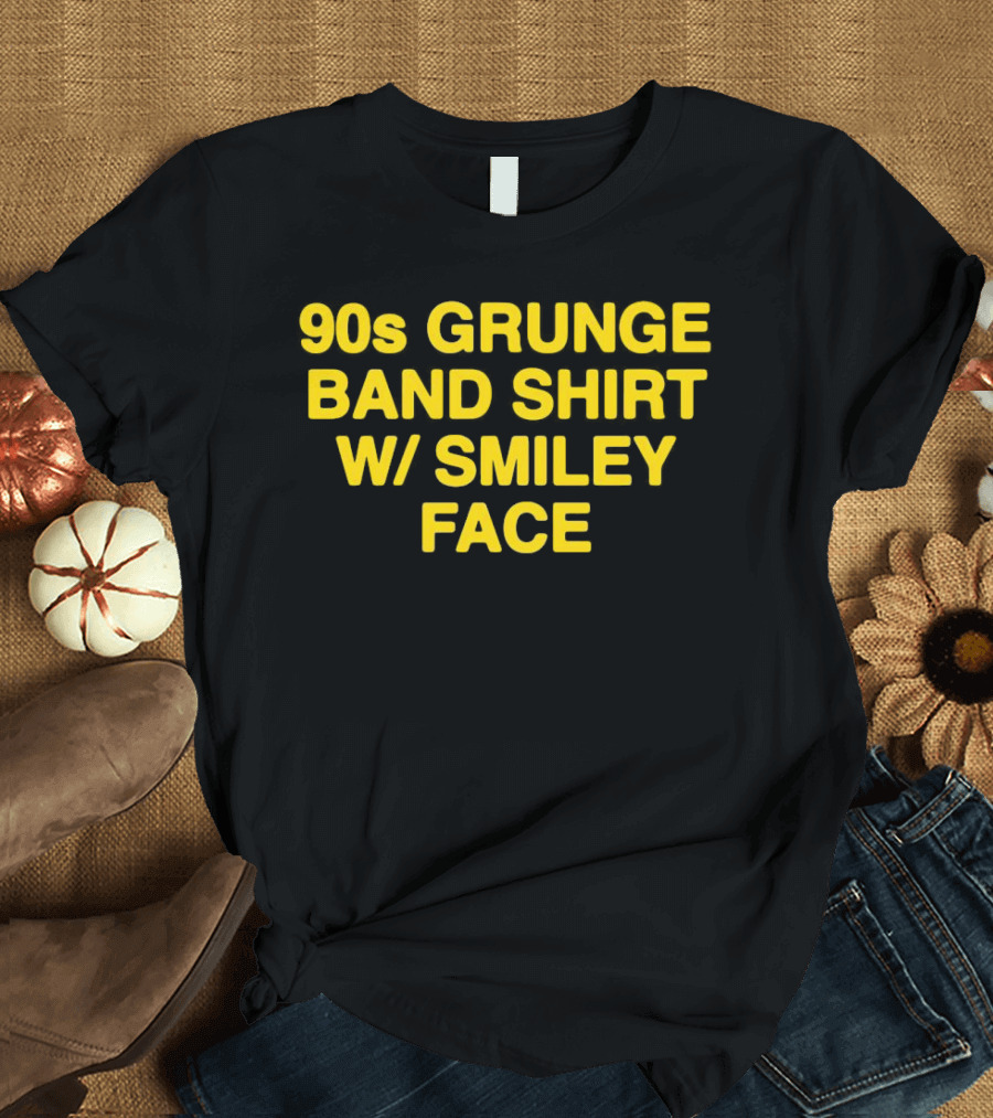 90s Grunge Band Smiley Face T-Shirt