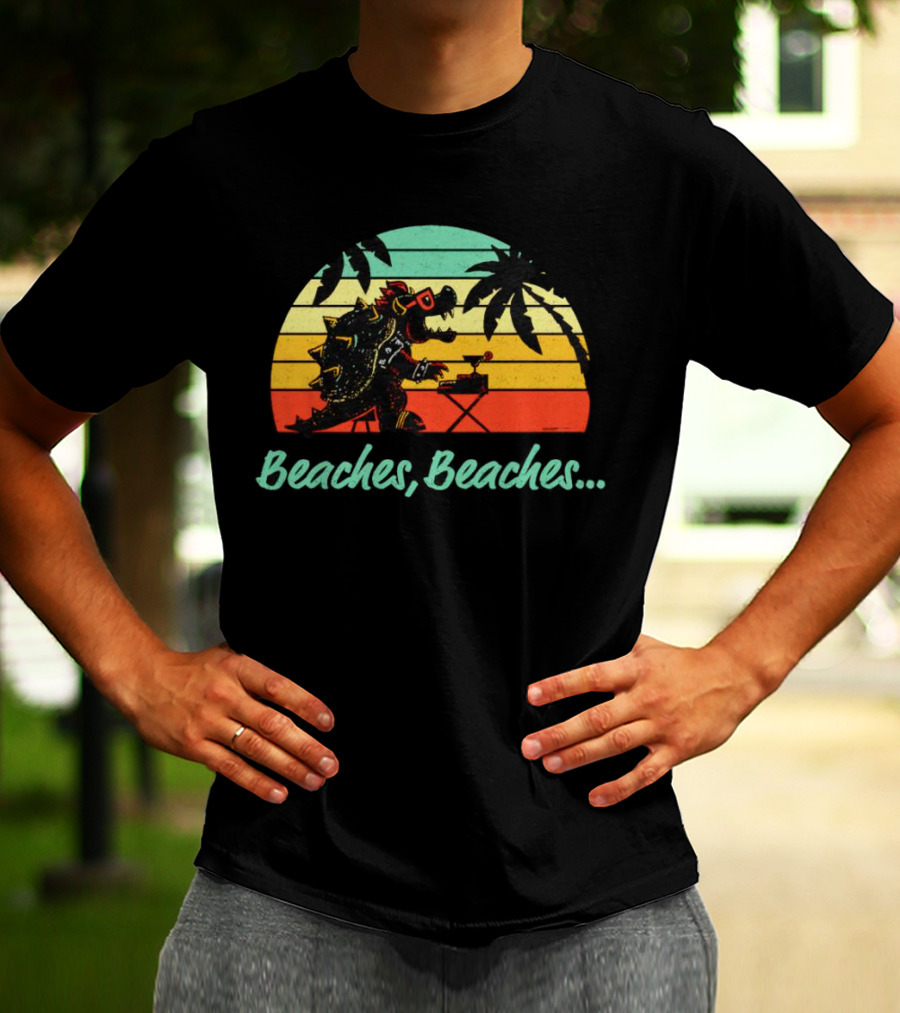 Beaches Beaches Vintage Bowser Retro Sunset T-Shirt