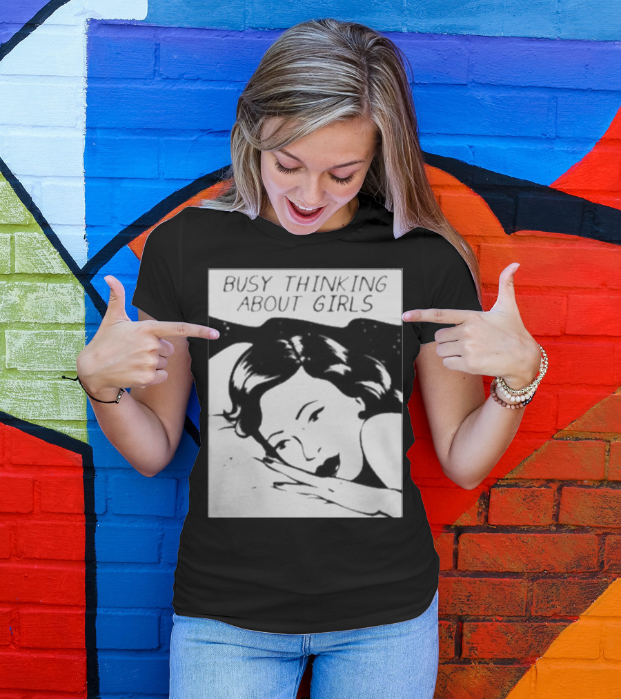 Busy Thinking About Girls Comic Pop T-Shirt