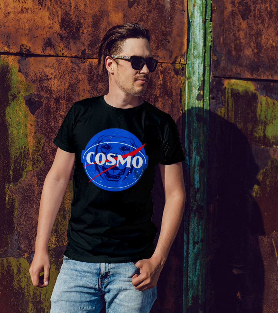NASA-Inspired Cosmo Space Dog Agency Logo Astronaut T-Shirt